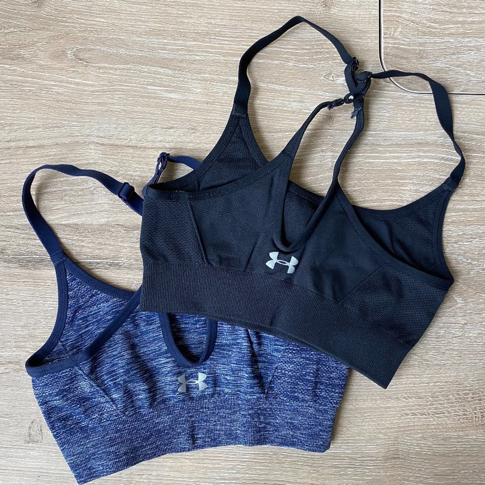 Under Armour Sports Bras Set of 2 Blue Black XS - Picture 11 of 12